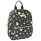 Mini Waterproof Vegan Leather Backpack for Women, Teens and Girls for Work, School, Recreation, Commuting & Traveling in Black Flowers