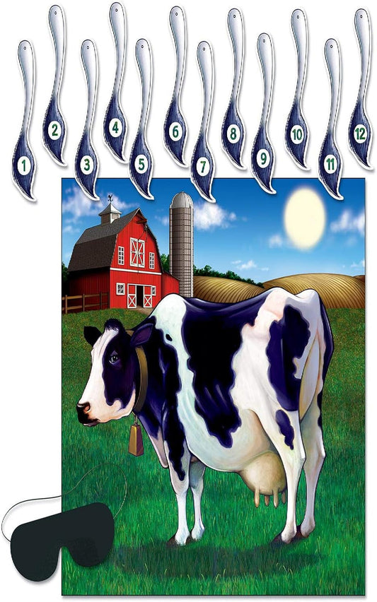 Pin the Tail on the Cow Game Party Supplies : Farm