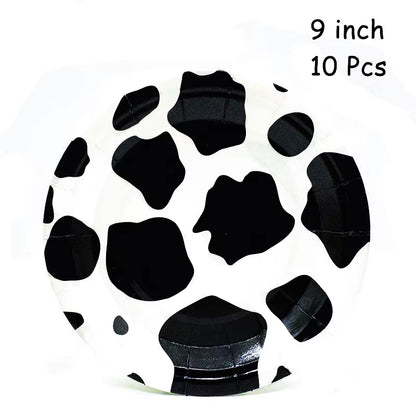 Farm Cow Theme Birthday Party Disposable Cup Plate Tablecloth Animal Cow Balloons Baby Shower Wedding Decoration Kids Favors