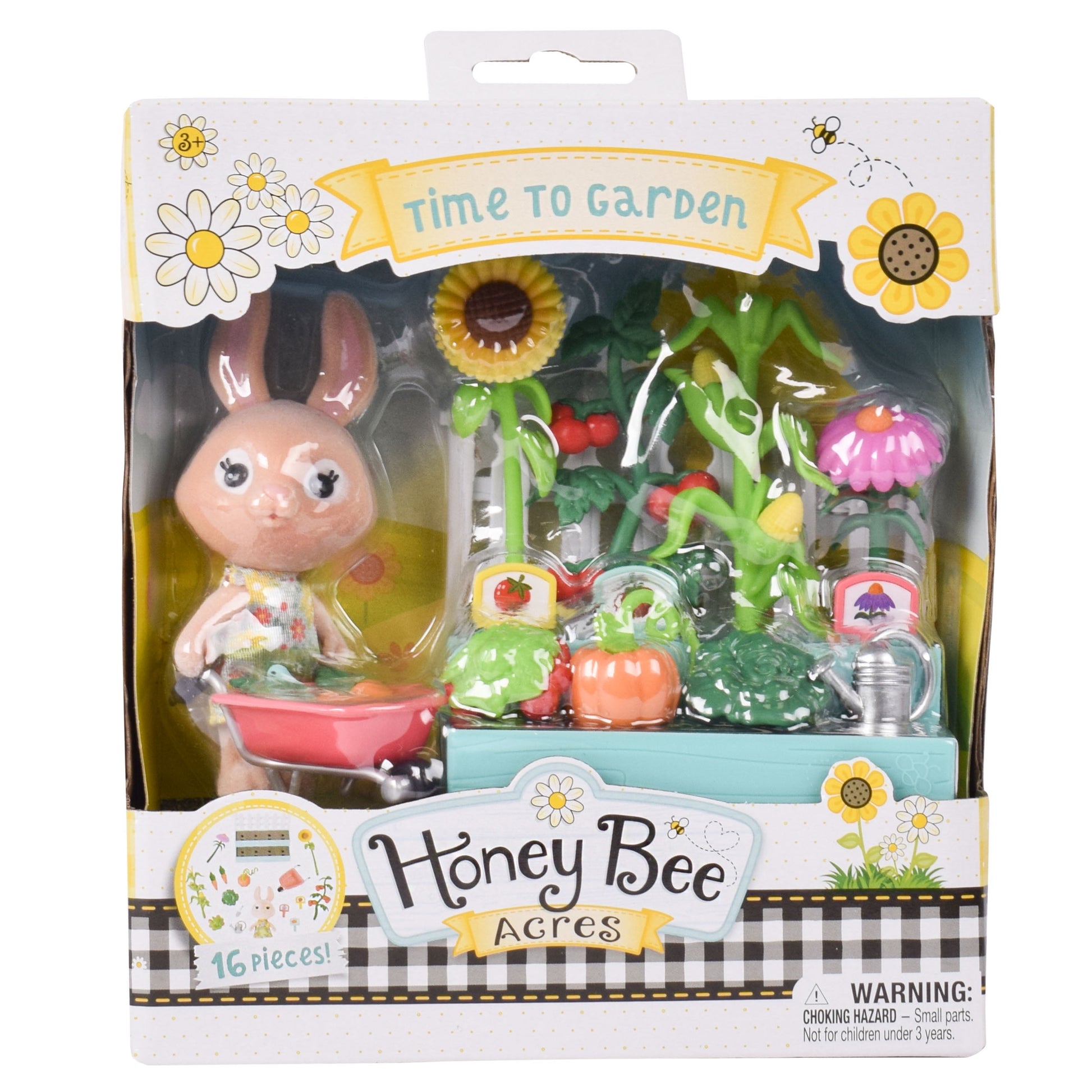 Time to Garden Playset with Bunny Figure, 16 Pieces, Children Ages 3+