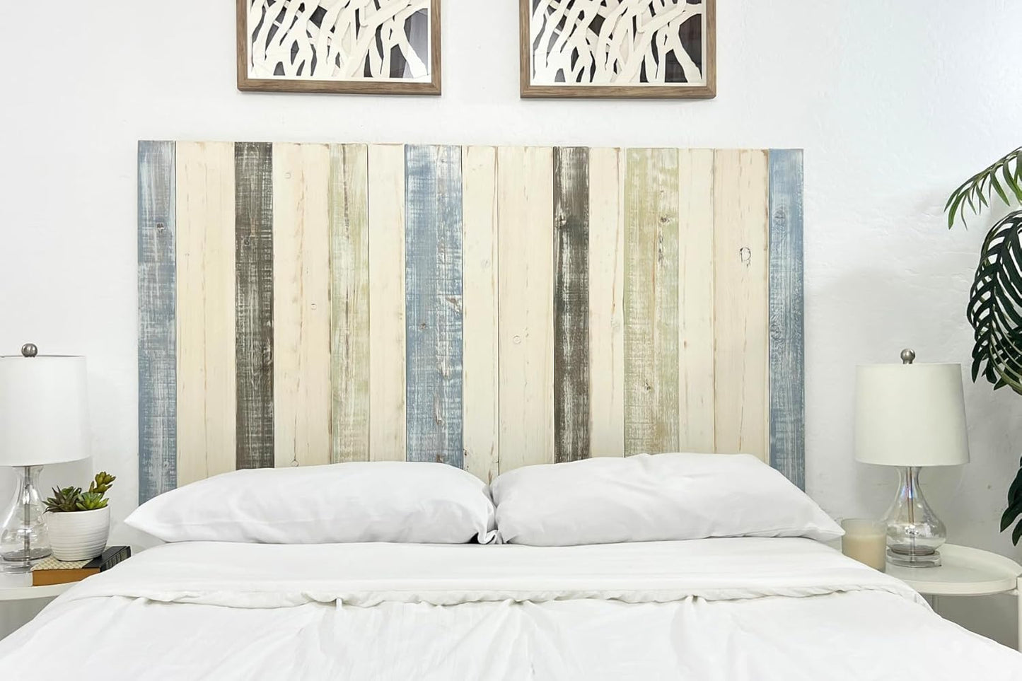 Solid Wood Headboard King Size Farmhouse with Smooth Natural Wood Grain, Handcrafted Wall-Mounted Panel Head Board, Adjustable Height, Modern Farmhouse Bedroom, Built to Last