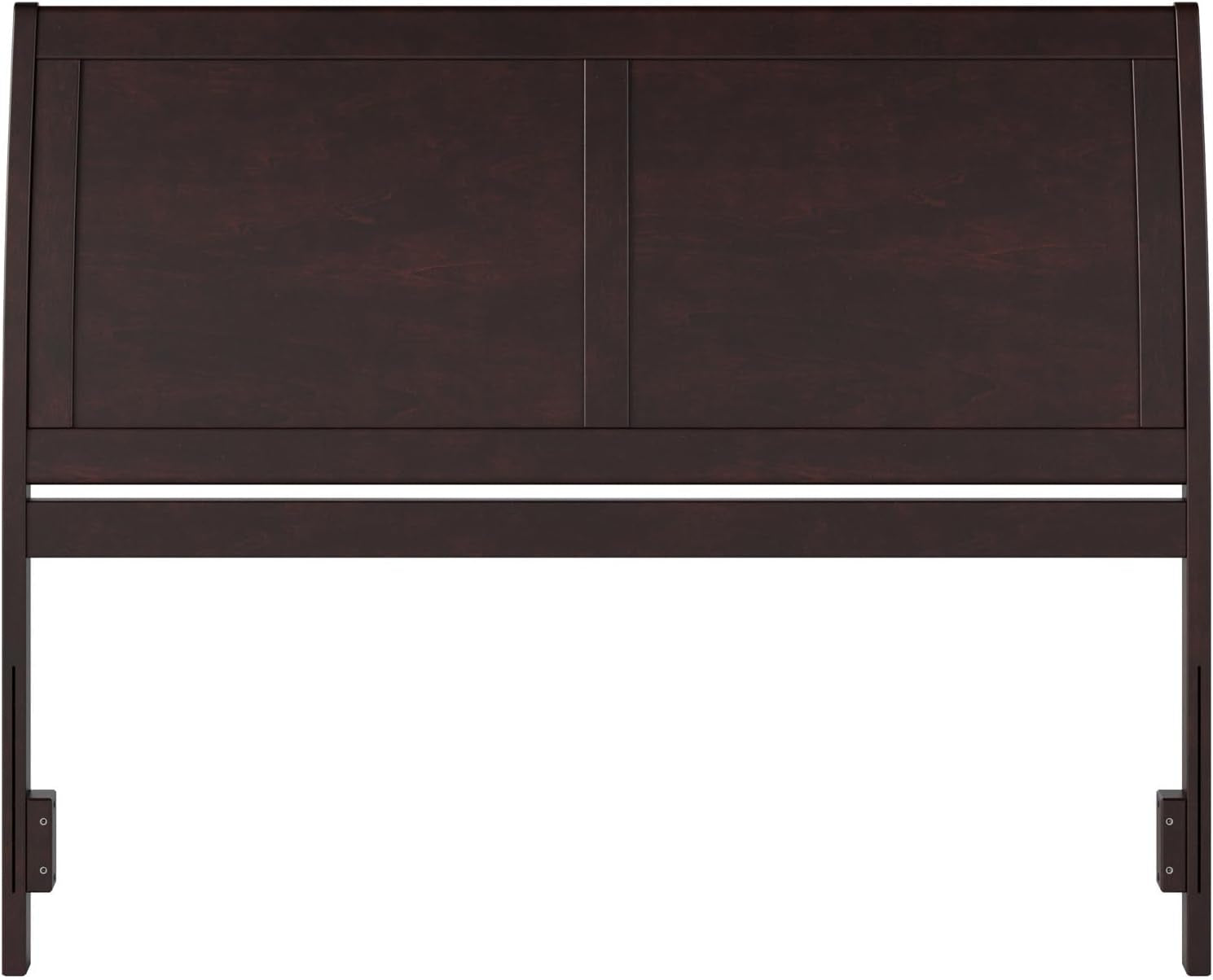 AFI Portland Queen Wood Sleigh Headboard with USB Charging Station in Espresso
