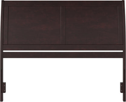 AFI Portland Queen Wood Sleigh Headboard with USB Charging Station in Espresso