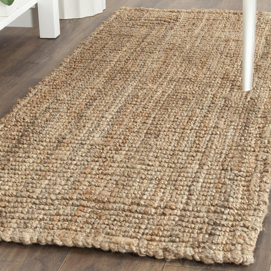 Natural Fiber Collection Runner Rug - 2' X 8', Natural, Handmade Chunky Textured Jute 0.75-Inch Thick, Ideal for High Traffic Areas in Living Room, Bedroom (NF447A)