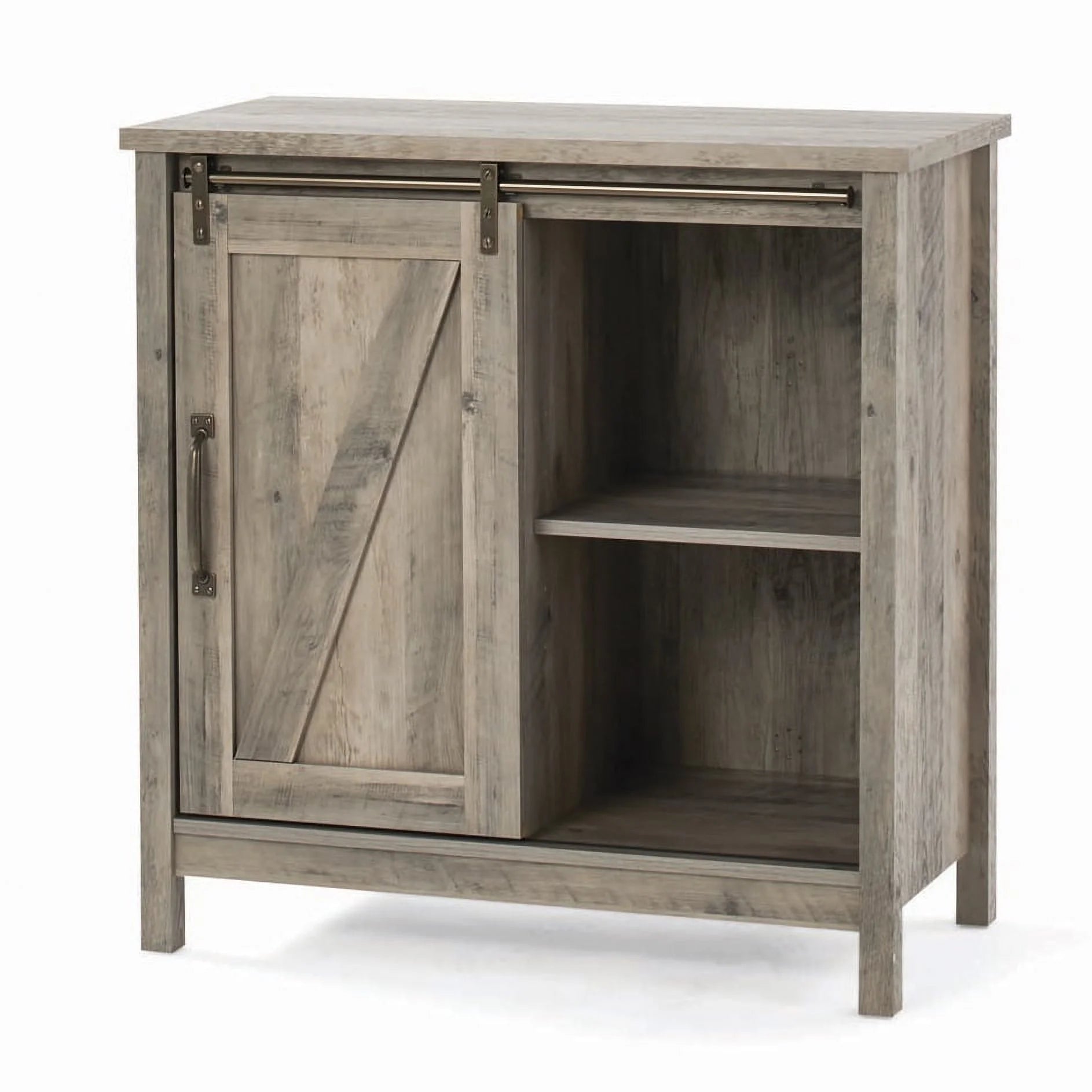 Modern Farmhouse Accent Storage Cabinet, Rustic Gray Finish