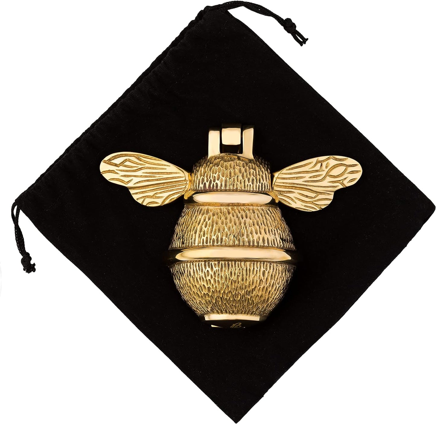 Bee Door Knocker for Front Door | Polished Solid  | Brass Knockers with Strike Plate | UPVC | Bumblebee Front Door Furniture with a Unique Design (Brass)