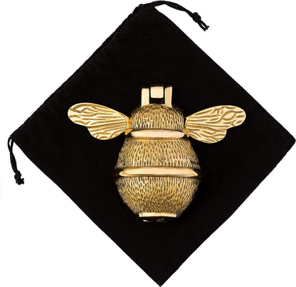 Bee Door Knocker for Front Door | Polished Solid  | Brass Knockers with Strike Plate | UPVC | Bumblebee Front Door Furniture with a Unique Design (Brass)