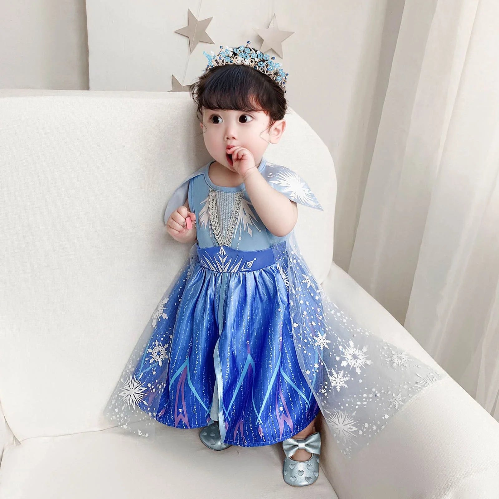 Frozen 2 Princess Costume for Baby Girl Elsa Costume for Toddlers Dress up Halloween Birthday Cosplay with Accessories