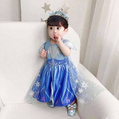 Frozen 2 Princess Costume for Baby Girl Elsa Costume for Toddlers Dress up Halloween Birthday Cosplay with Accessories
