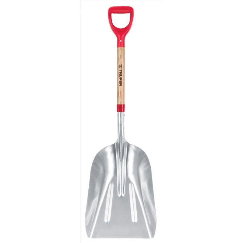 Tru-Tough 45 In. Aluminum Scoop Transfer Shovel with D-Grip and Wood Handle