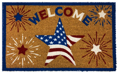 American Star Patriotic Natural Fiber Coir Doormat