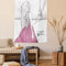 Paris Tapestry, Romantic Dramatical Woman Looks at Eiffel Tower Love Theme Sketch Style Illustration, Wall Hanging for Bedroom Living Room Dorm, 60" X 80", White Pink
