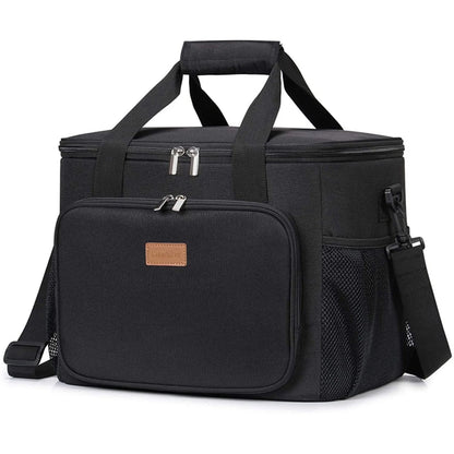Insulated Lunch Bag Box for Women Men, Reusable Cooler Tote Bag, Black