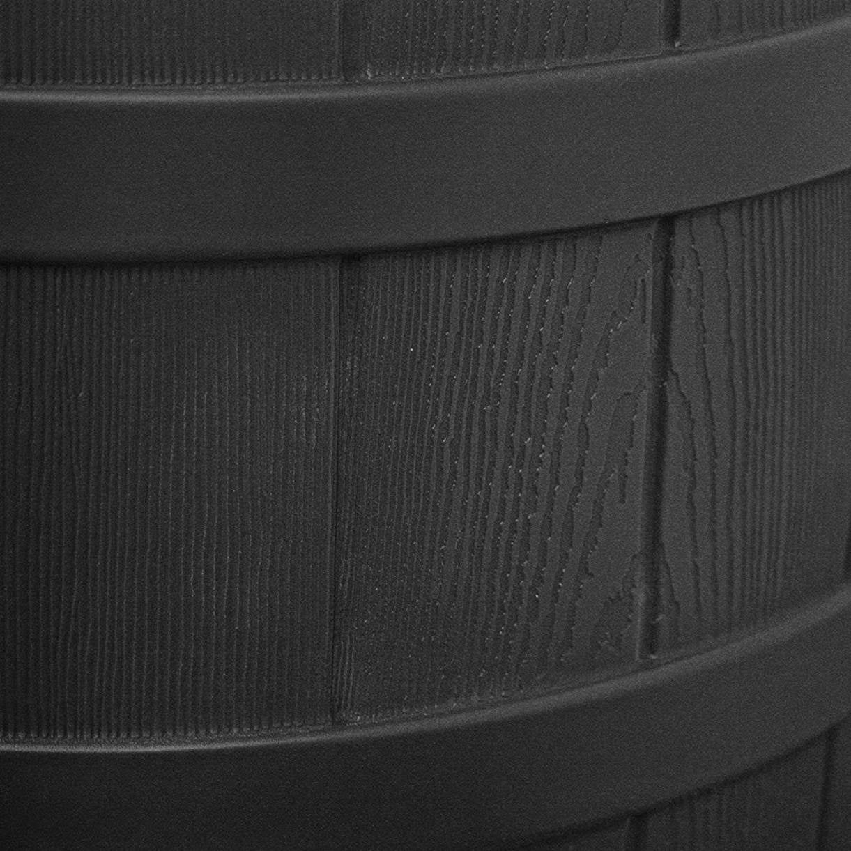 Rain Wizard 50 Gallon Plastic Rain Barrel Water Collector, Black