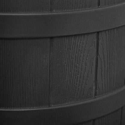 Rain Wizard 50 Gallon Plastic Rain Barrel Water Collector, Black