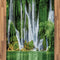 Waterfall Area Rug, Moss Greenery Reflection on River Landmark in Bosnia and Herzegovina Picture, Flat Woven Accent Rug for Living Room Bedroom Dining Room, 4' X 5' 7", Green White