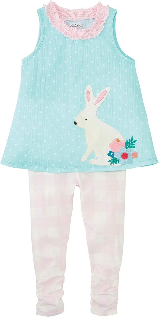 Baby-Girls Gingham Bunny Tunic Legginggingham BUNNY TUNIC LEGGING