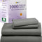 1000 Thread Count King Size Sheet Set, Winner Architectural Digest Best Sheet, Luxury 100% Cotton Sateen Bed Sheets, Softer than Egyptian Cotton (Grey)