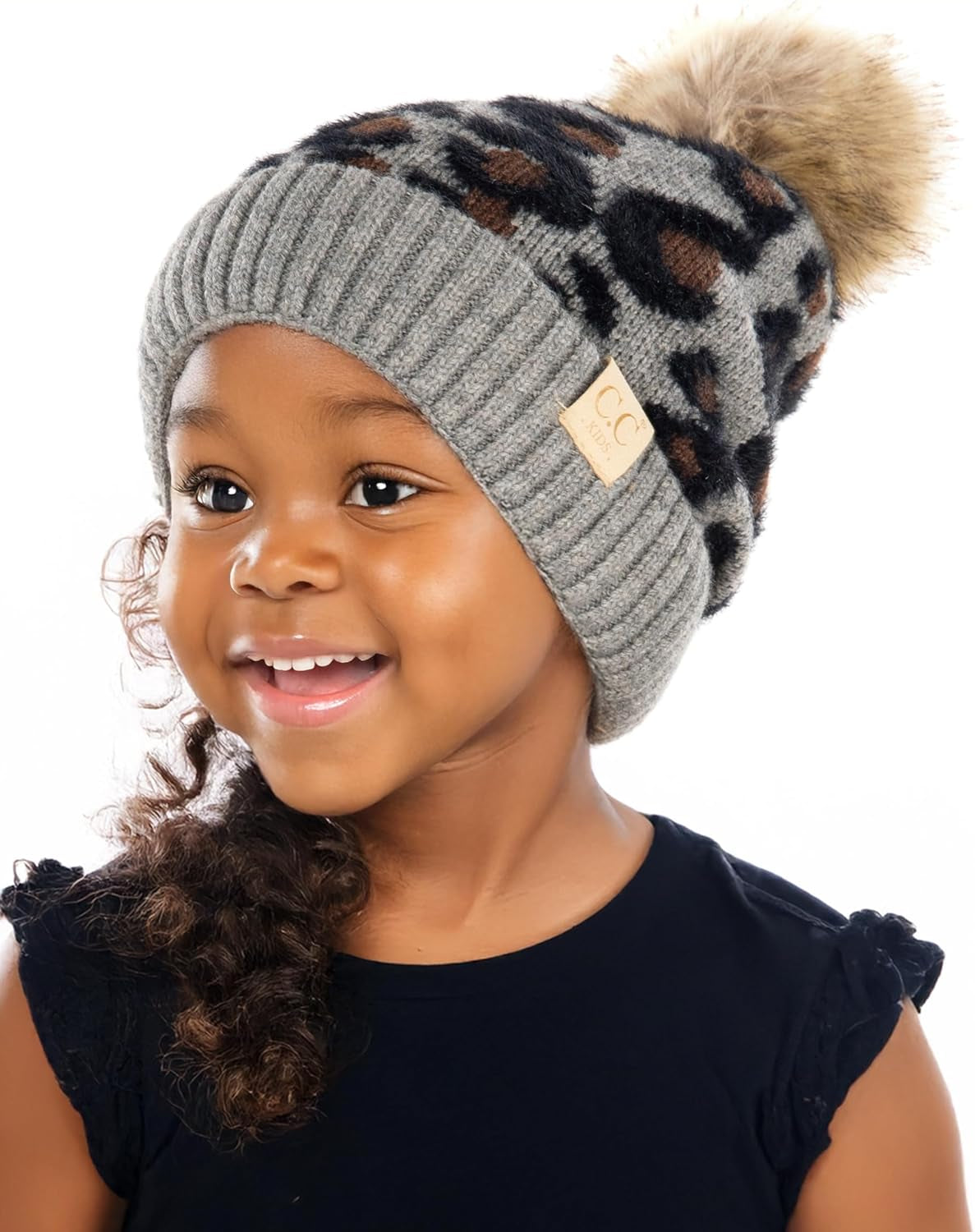 Cozy Toddler Cable Knit Pom Beanie - Warm Winter Hat for Kids