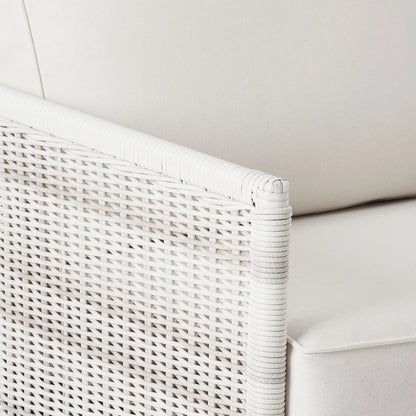 Paige Outdoor Wicker Stationary Lounge Chairs, Set of 2, White