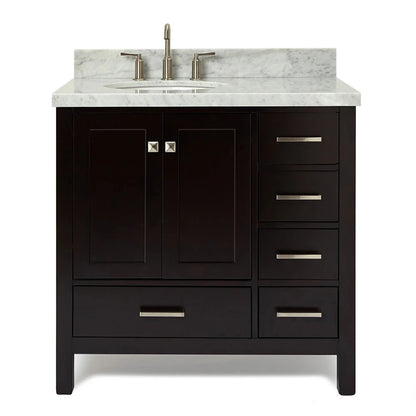 A037S-L-Vo Cambridge 37" Free Standing Single Basin Vanity Set - Brown
