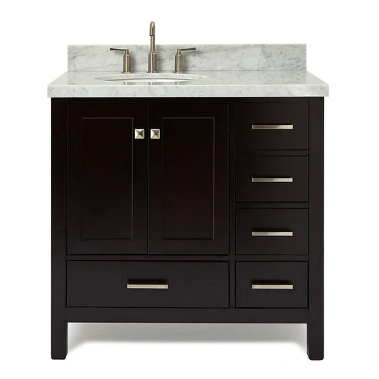 A037S-L-Vo Cambridge 37" Free Standing Single Basin Vanity Set - Brown