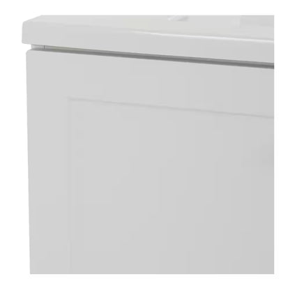 Lancaster 61 In. Double Sink White Bath Vanity with White Cultured Marble Top (Assembled)