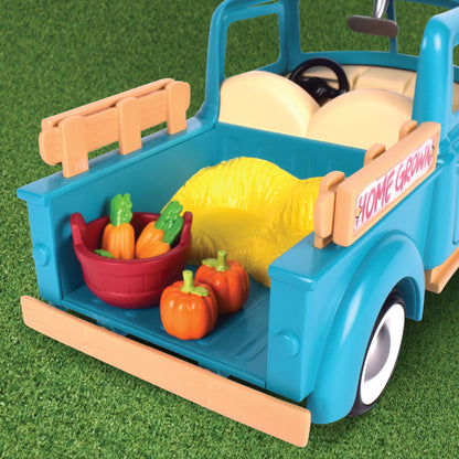 Buzzby Blue Farm Truck with Mini Doll Figure, 10 Pieces, Children Ages 3+