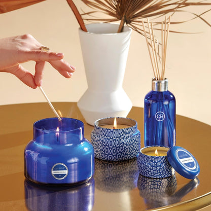 Signature Jar Candles - Long Lasting Soy Wax Blend - Luxury Tropical Scented Candles - Comes in Blue Decorative Glass Jar (Havana Vanilla, 8 Oz)
