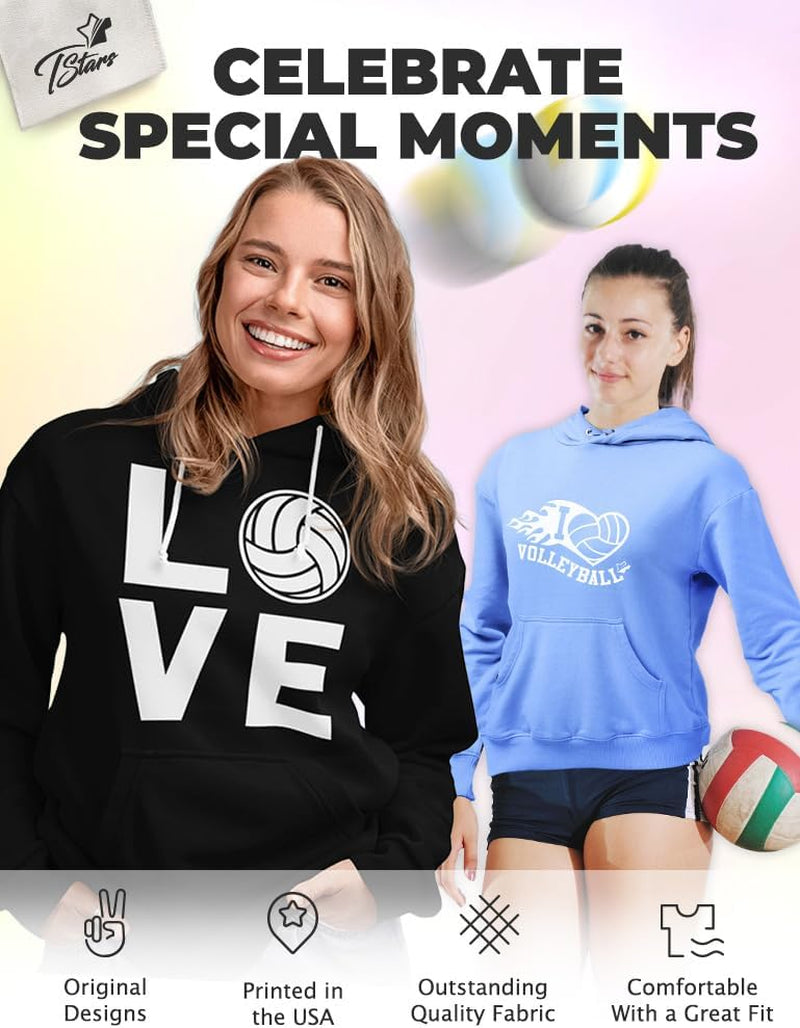 Eat Sleep Volleyball Repeat Hoodies for Women Fans Team Players Sweatshirt Hoodie