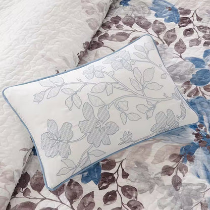 Piper 6-Piece Blue Microfiber Full/Queen Quilt Set