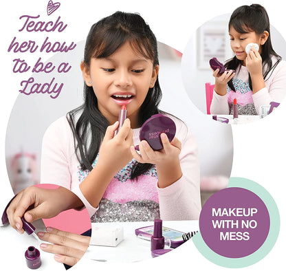 Play Purse for Girls and Toddlers - Realistic Purse and Complete Set of Pretend Play Accessories Including Toy Phone, Wallet, Credit Cards, Keys, Makeup for Role Playing Ages 3 4 5 6 7 8 Years and Up
