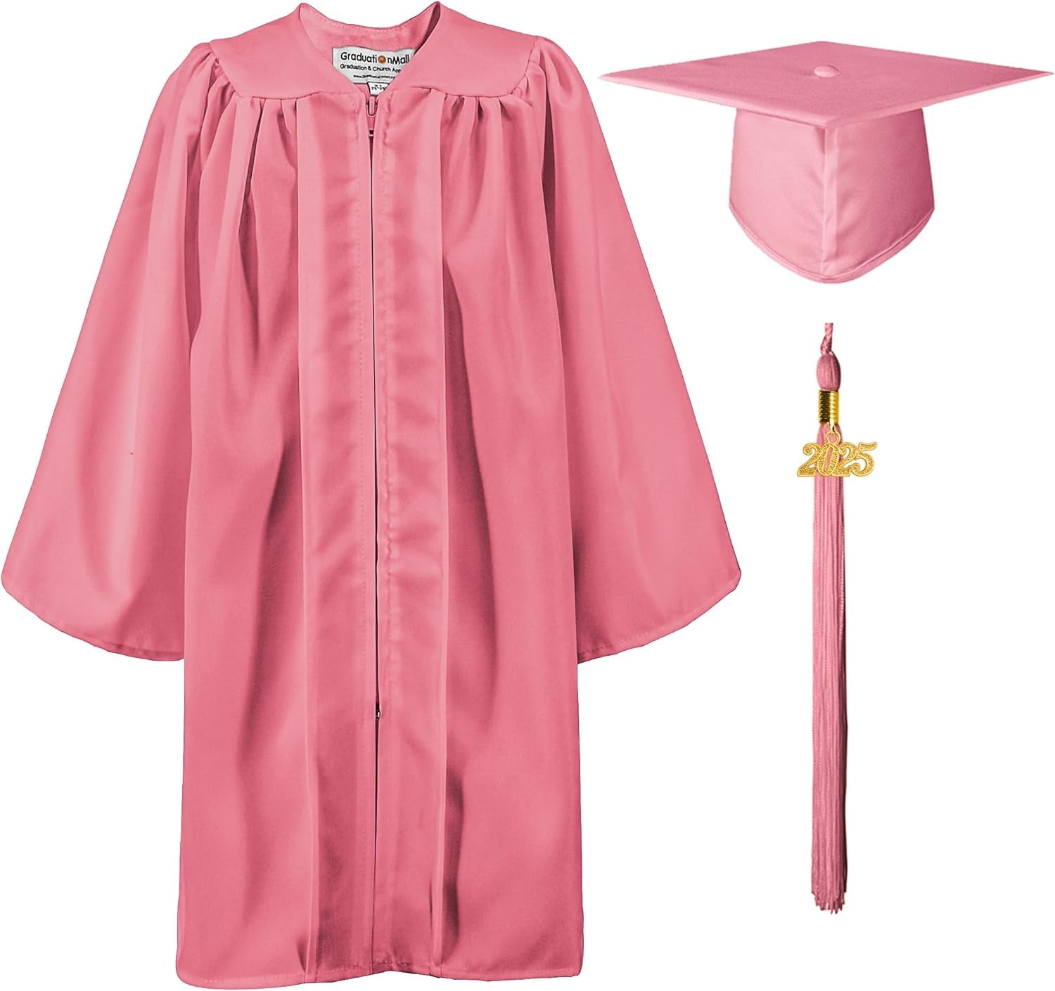 Matte Kindergarten Graduation Gown Cap Set with 2025 Tassel