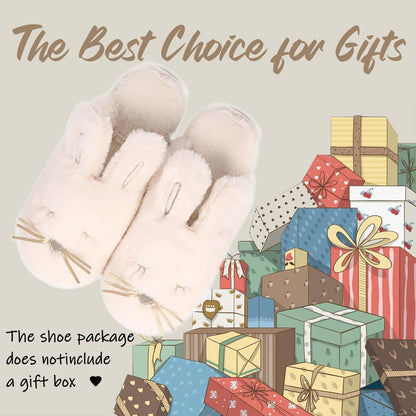 Bunny Slippers for Women Fuzzy Cute Animal Memory Foam House Rabbit Slippers Indoor Outdoor