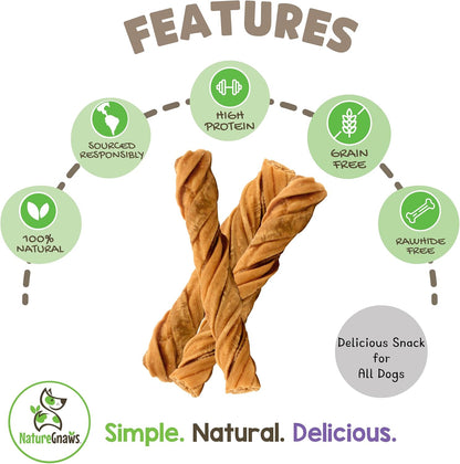Tripe Twists for Dogs 4-5" (20 Count) - Crunchy Grain Free Reward Snack for Small, Medium & Large Breeds - Natural Beef Dog Chew Treats - Rawhide Free