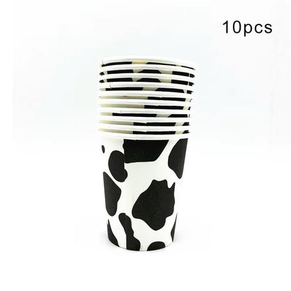 Farm Cow Theme Birthday Party Animal Party Cow Decoration Disposable Cup Plate Tablecloth Baby Shower Balloon Decoration