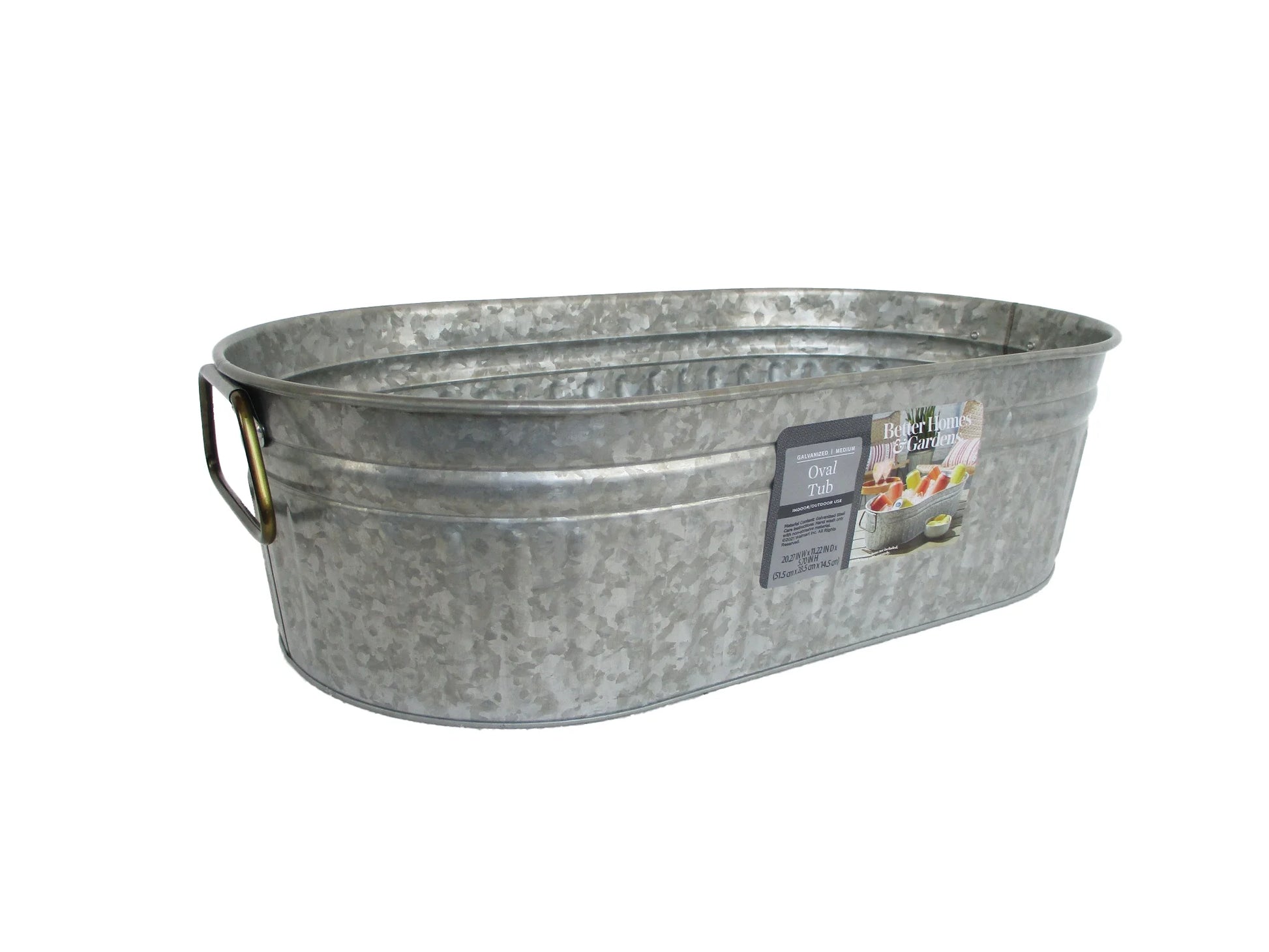 - BH28-056-099-21 Oval Galvanized Tub, 20.27" L X 11.22" W X 5.7" H