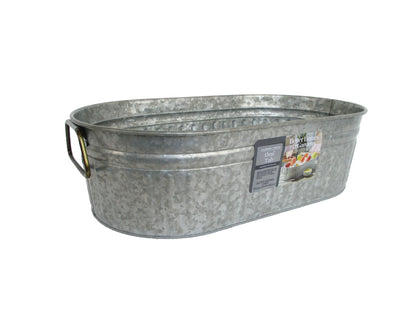 - BH28-056-099-21 Oval Galvanized Tub, 20.27" L X 11.22" W X 5.7" H