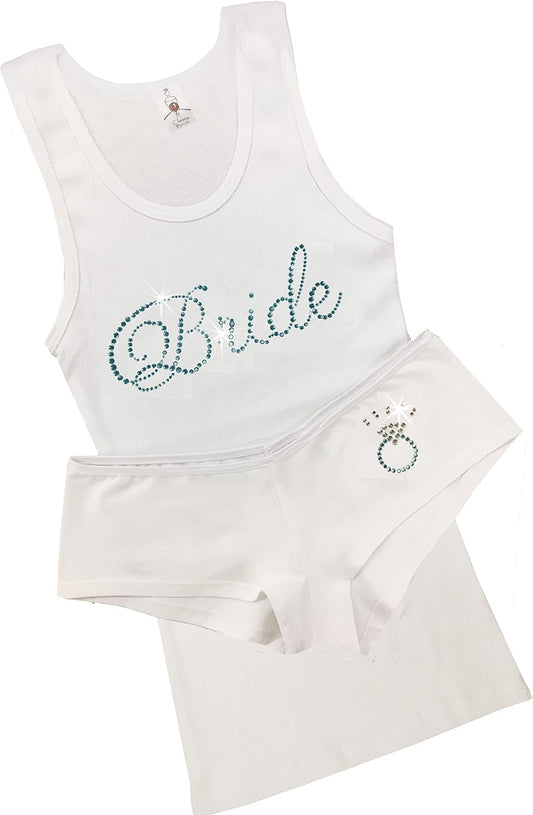Bridal Lingerie Boyshort Pajama Set with Bride and Ring