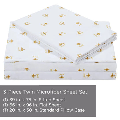 Juicy Couture Bee Design Soft Microfiber Sheet Set