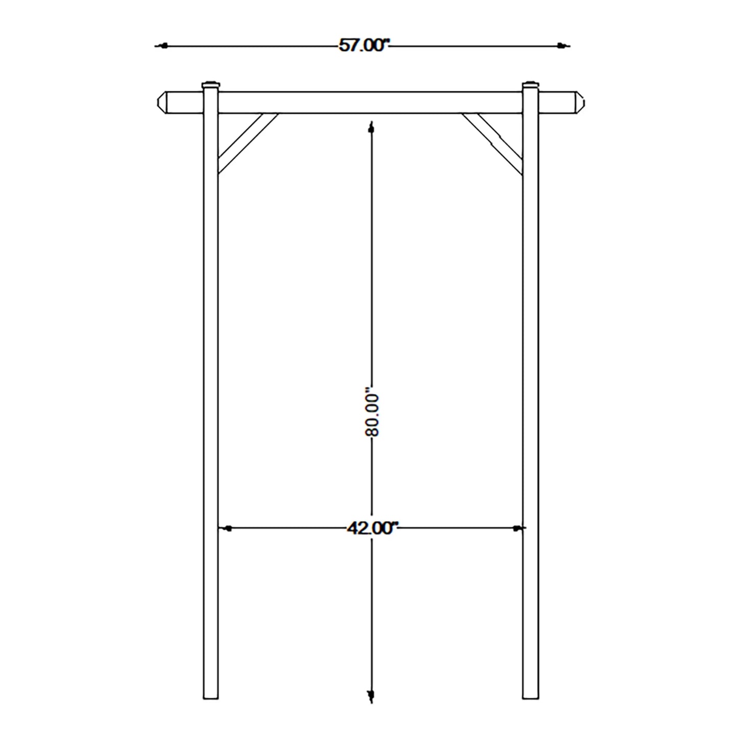 Dura-Trel Elmwood Arbor 57" X 84" PVC Outdoor Garden Arch Lattice Trellis