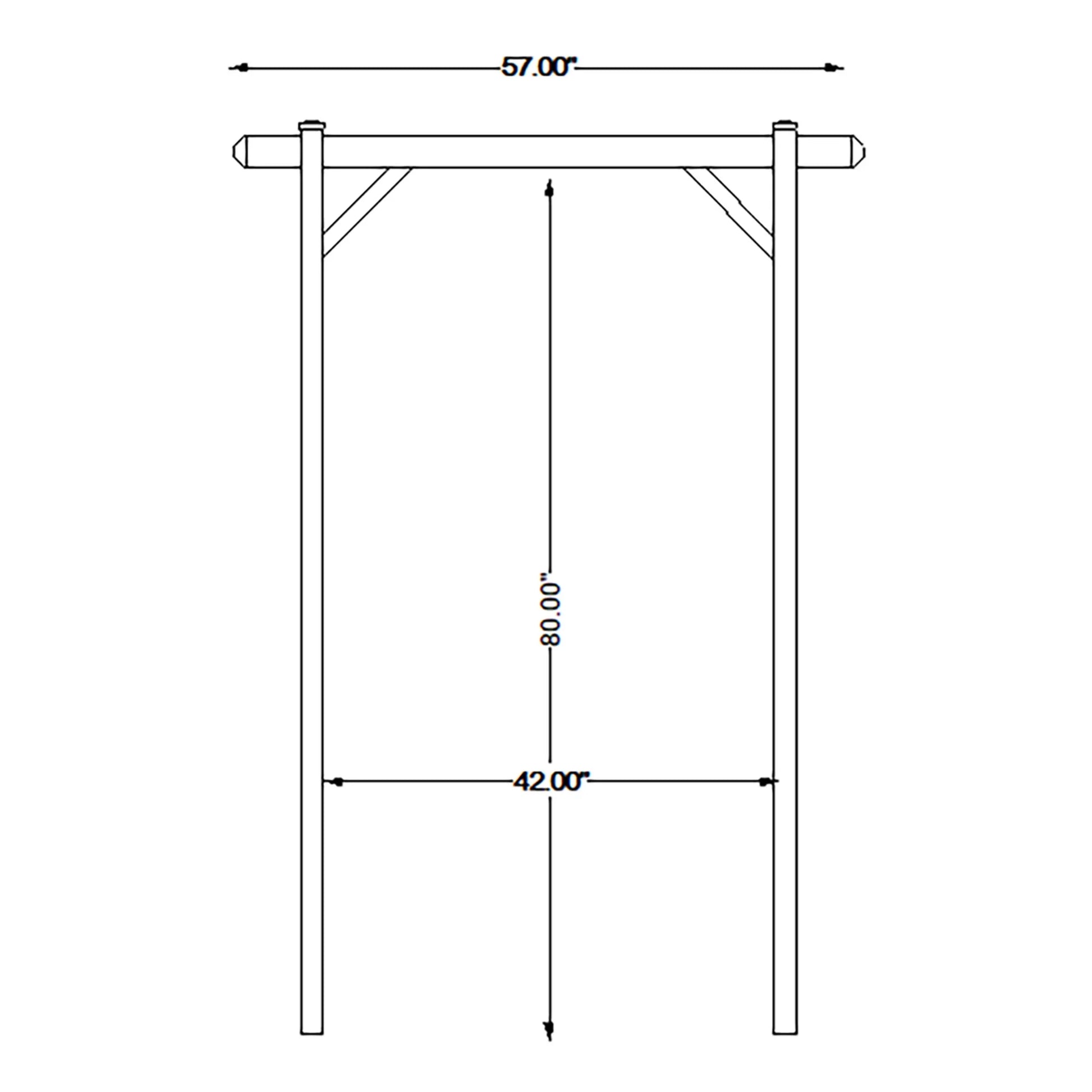 Dura-Trel Elmwood Arbor 57" X 84" PVC Outdoor Garden Arch Lattice Trellis