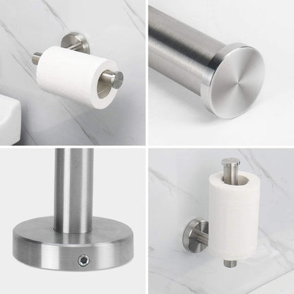 7 Pieces Bathroom Hardware Set SUS304 Thicken Stainless Steel-Towel Rack Kit Include 24" Towel Rod+ 9" Hand Towel Bar+ Toilet Paper Holder+4Robe Towel Hooks Bath Accessories (Nickel)