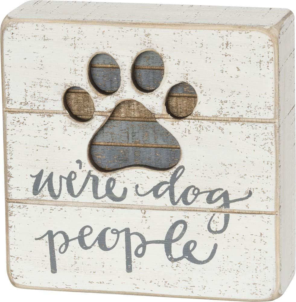 Hand-Lettered Slat Box Sign, We'Re Dog People