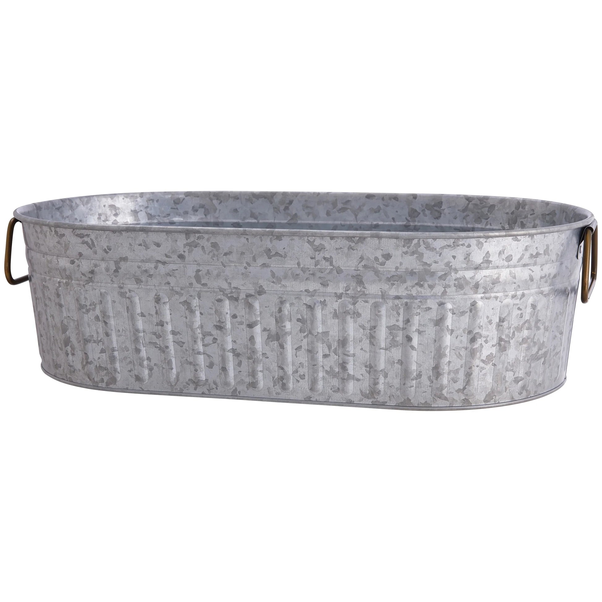 - BH28-056-099-21 Oval Galvanized Tub, 20.27" L X 11.22" W X 5.7" H