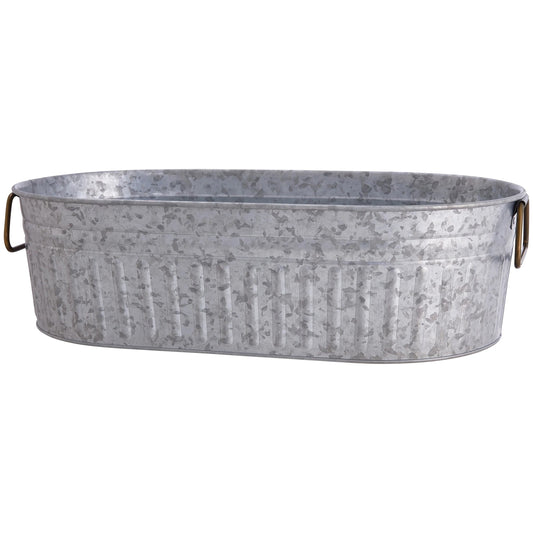 - BH28-056-099-21 Oval Galvanized Tub, 20.27" L X 11.22" W X 5.7" H