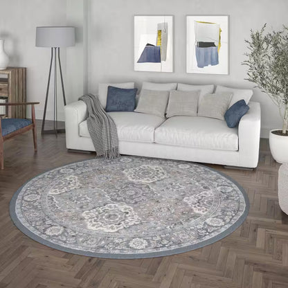 Madison Oriental Gray 8 Ft. round Indoor Area Rug