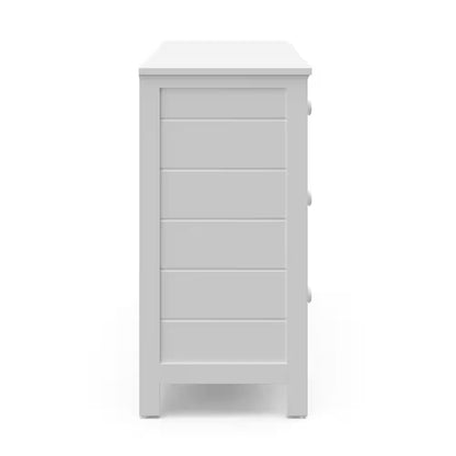 Moss 6-Drawer White Dresser