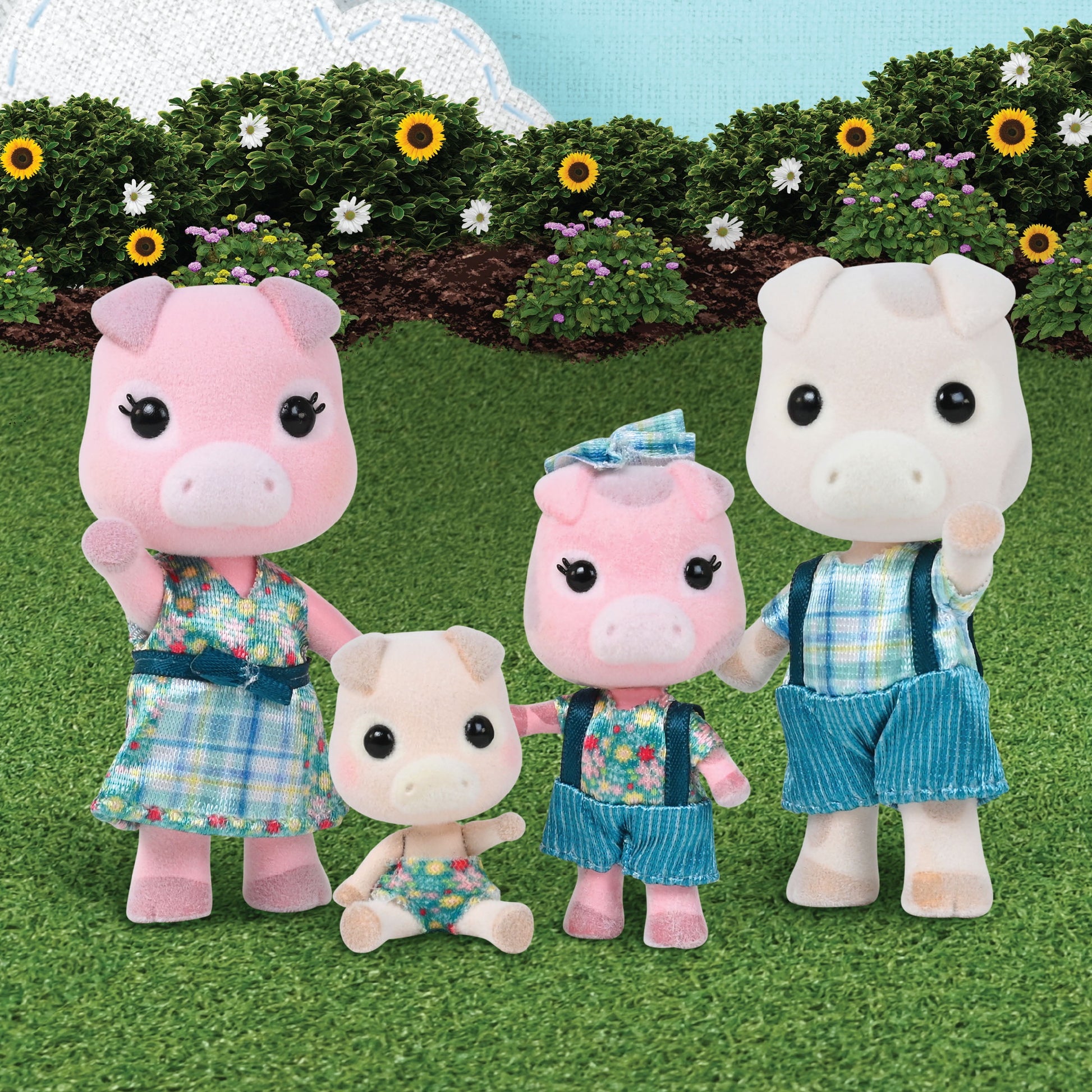 the Oinksters Pig Family, 4-2.25Inch Mini Doll Figures, Children Ages 3+