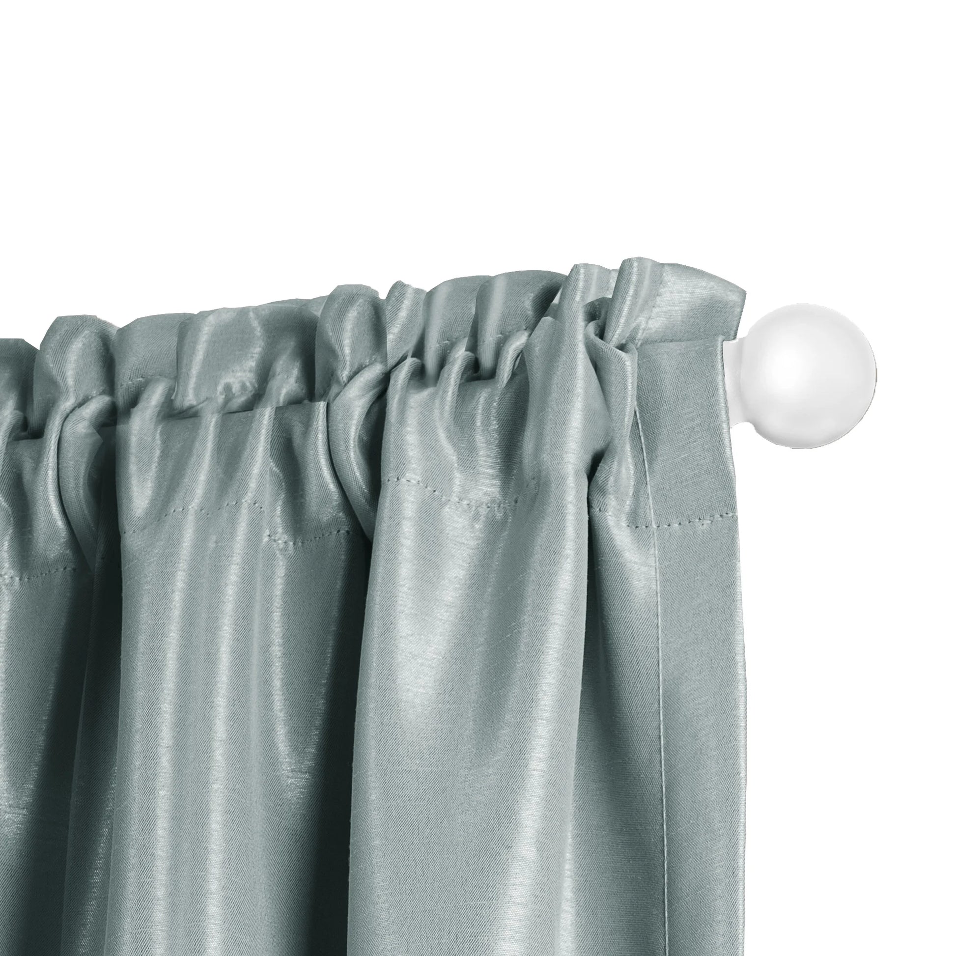 Easy Install Cafe Window Rod, 18" - 48", with Ball Finials, White